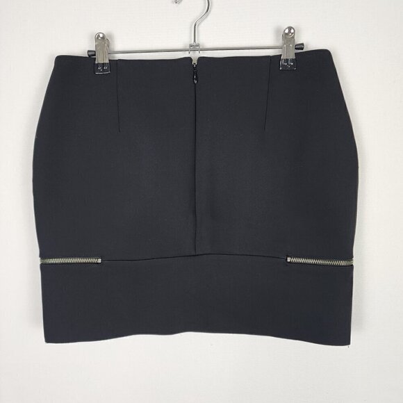 & Other Stories Neoprene Moto Side Zippers Mini Skirt 8 - Picture 2 of 6